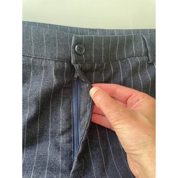 XL Flared Pants - Never Worn - Dark Navy Pinstripe - Picture 8 of 10